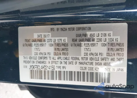 2017 Mazda Cx-5 Touring from USA, damaged, VIN JM3KFBCL4H0214159